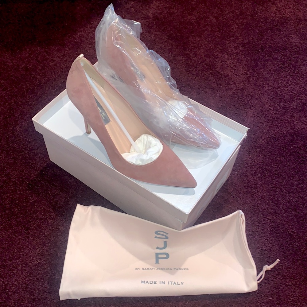 Suede heels/pumps by SJP.  Never worn, brand new.
